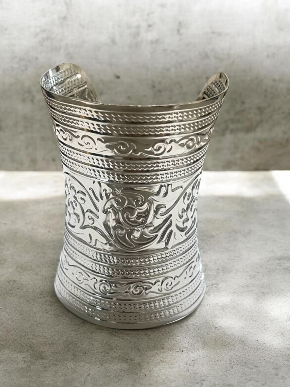 🔥🔥🆕Silver Engraved Wide Cuff Bracelet